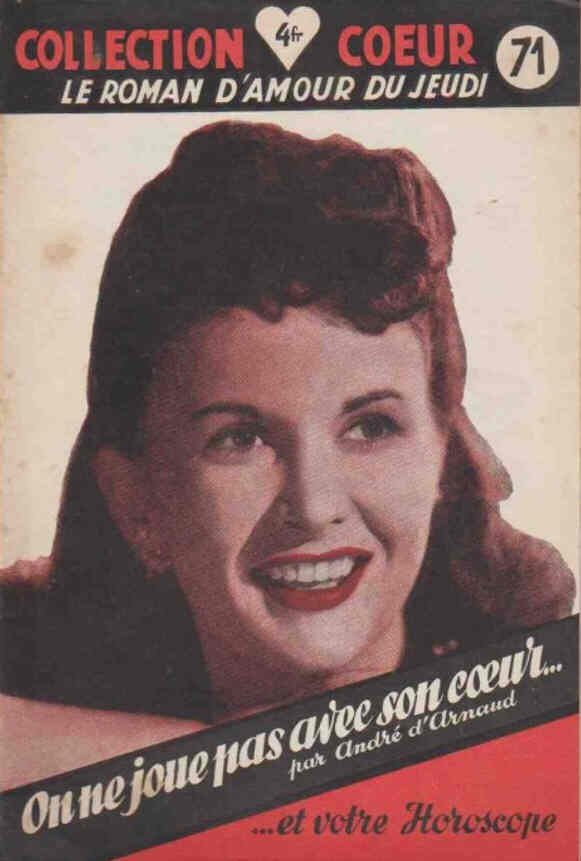 COLLECTION COEUR magazine side cover Issue 71  1949