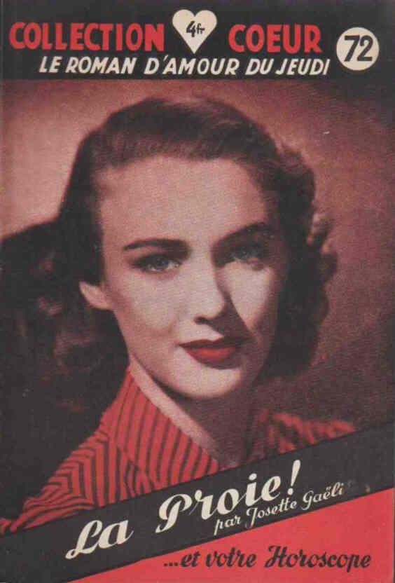 COLLECTION COEUR magazine side cover Issue 72  1949