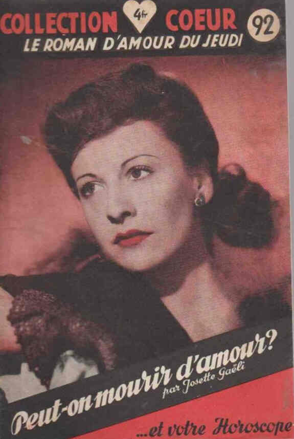 COLLECTION COEUR magazine side cover Issue 92  1949