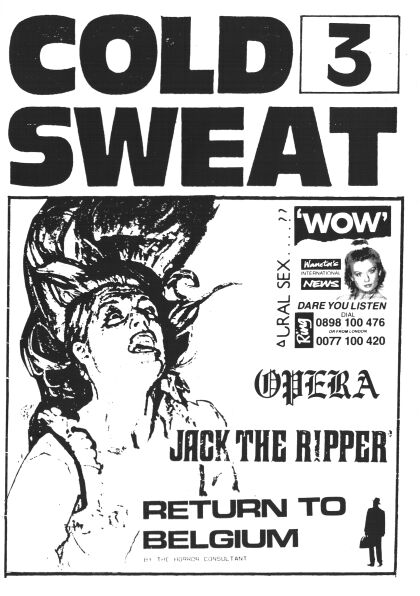COLD SWEAT magazine side cover Issue 3  1988