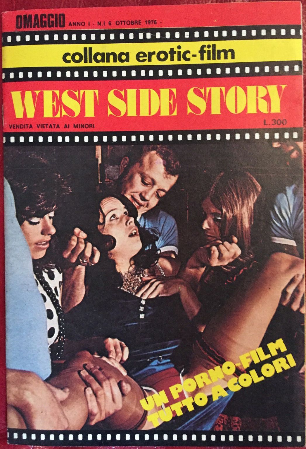 COLLANA EROTIC FILM magazine side cover Issue 1 6 October 1976
