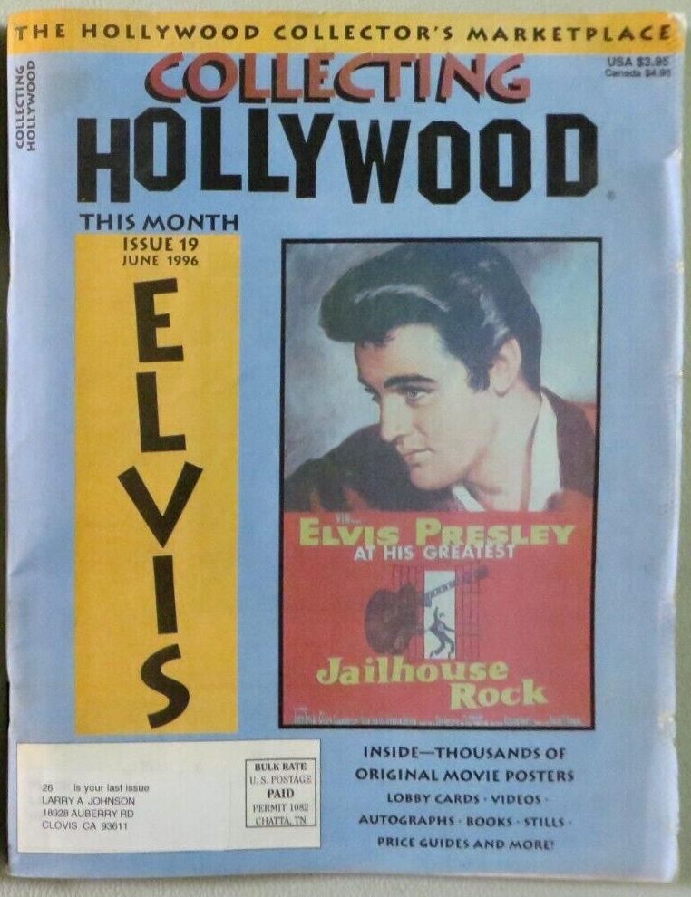 COLLECTING HOLLYWOOD magazine side cover Issue 19 June 1996
