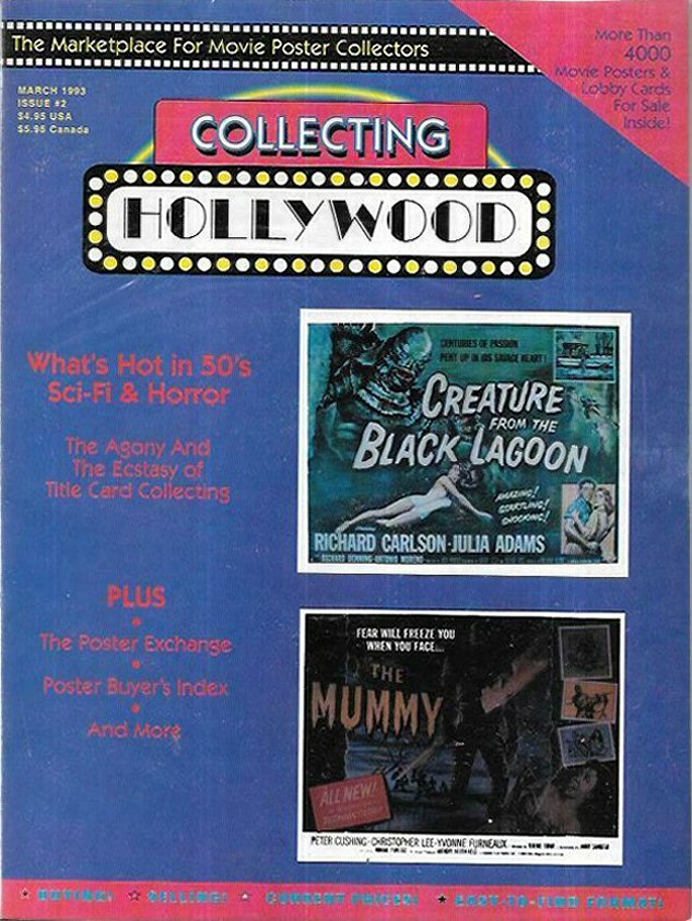 COLLECTING HOLLYWOOD magazine side cover Issue 2  March 1993