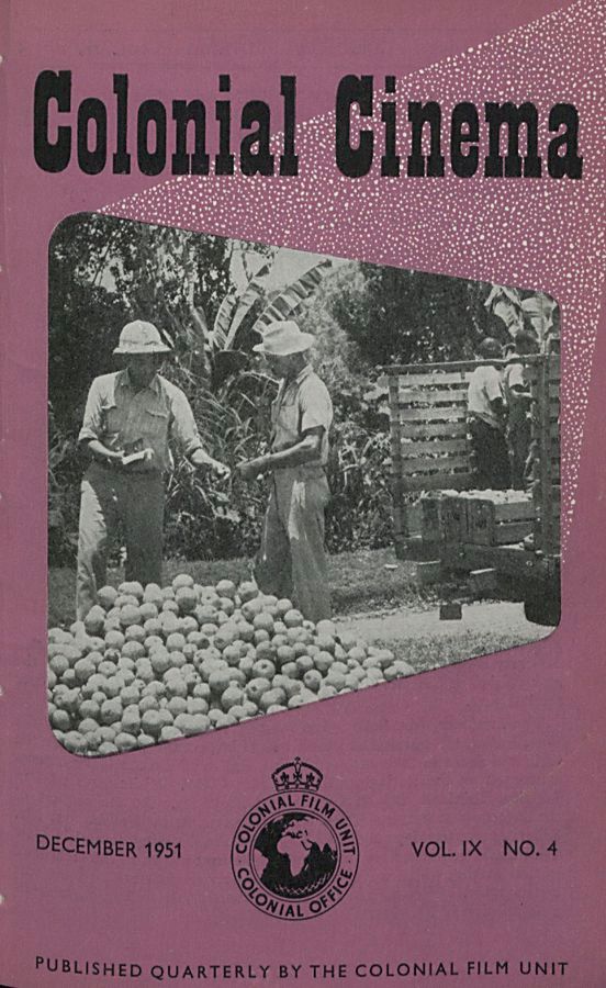 COLONIAL CINEMA magazine side cover December 1951