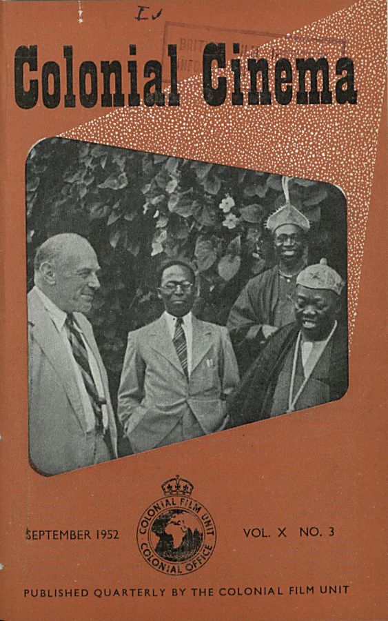 COLONIAL CINEMA magazine side cover September 1952