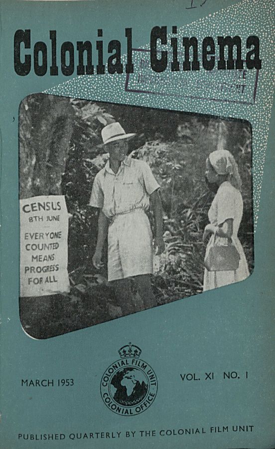 COLONIAL CINEMA magazine side cover March 1953