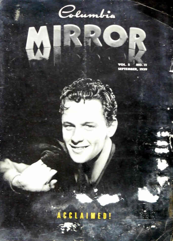 COLUMBIA MIRROR magazine side cover September 1939