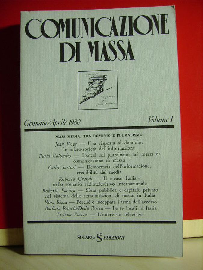 COMUNICAZIONE DI MASSA magazine side cover Issue 1  January/April 1980