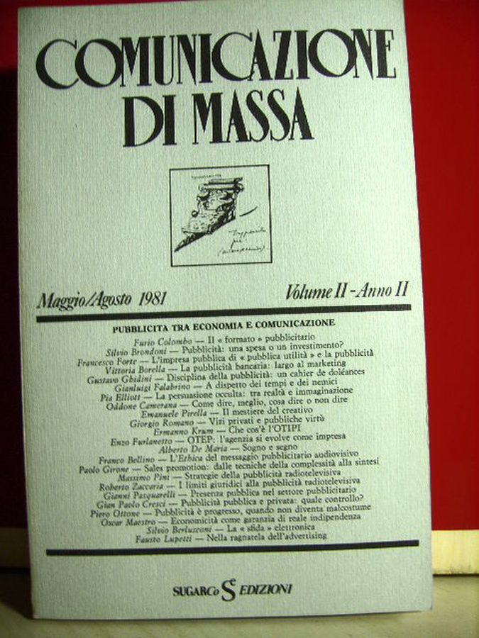 COMUNICAZIONE DI MASSA magazine side cover  May/August 1981