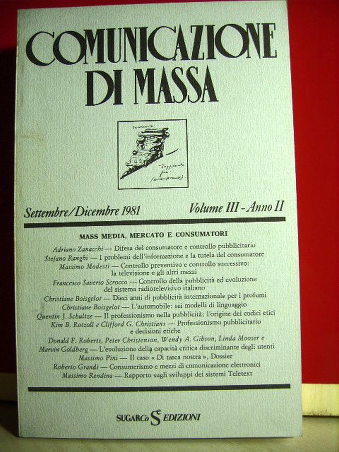 COMUNICAZIONE DI MASSA magazine side cover  September/December 1981