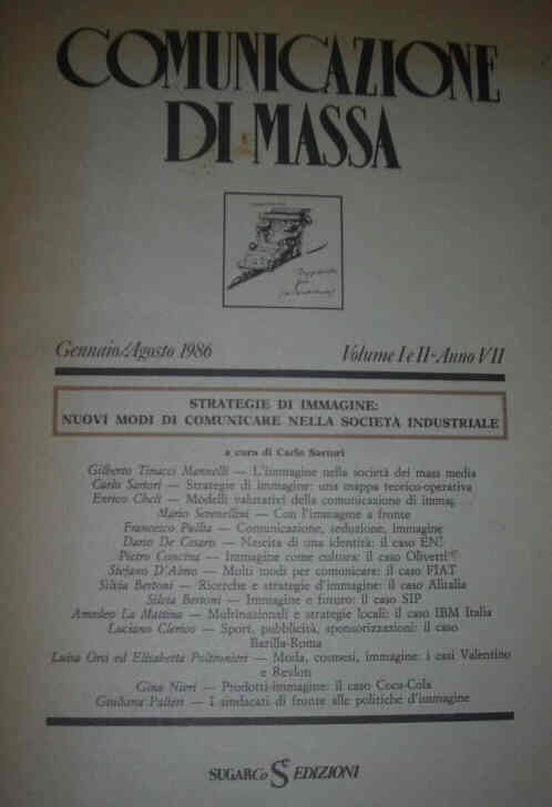 COMUNICAZIONE DI MASSA magazine side cover  January/August 1986