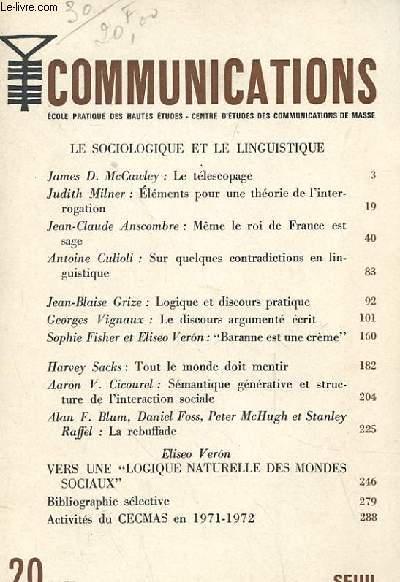 COMMUNICATIONS magazine side cover Issue 20   1973