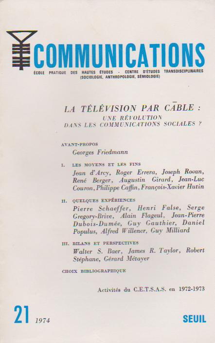COMMUNICATIONS magazine side cover Issue 21   1974