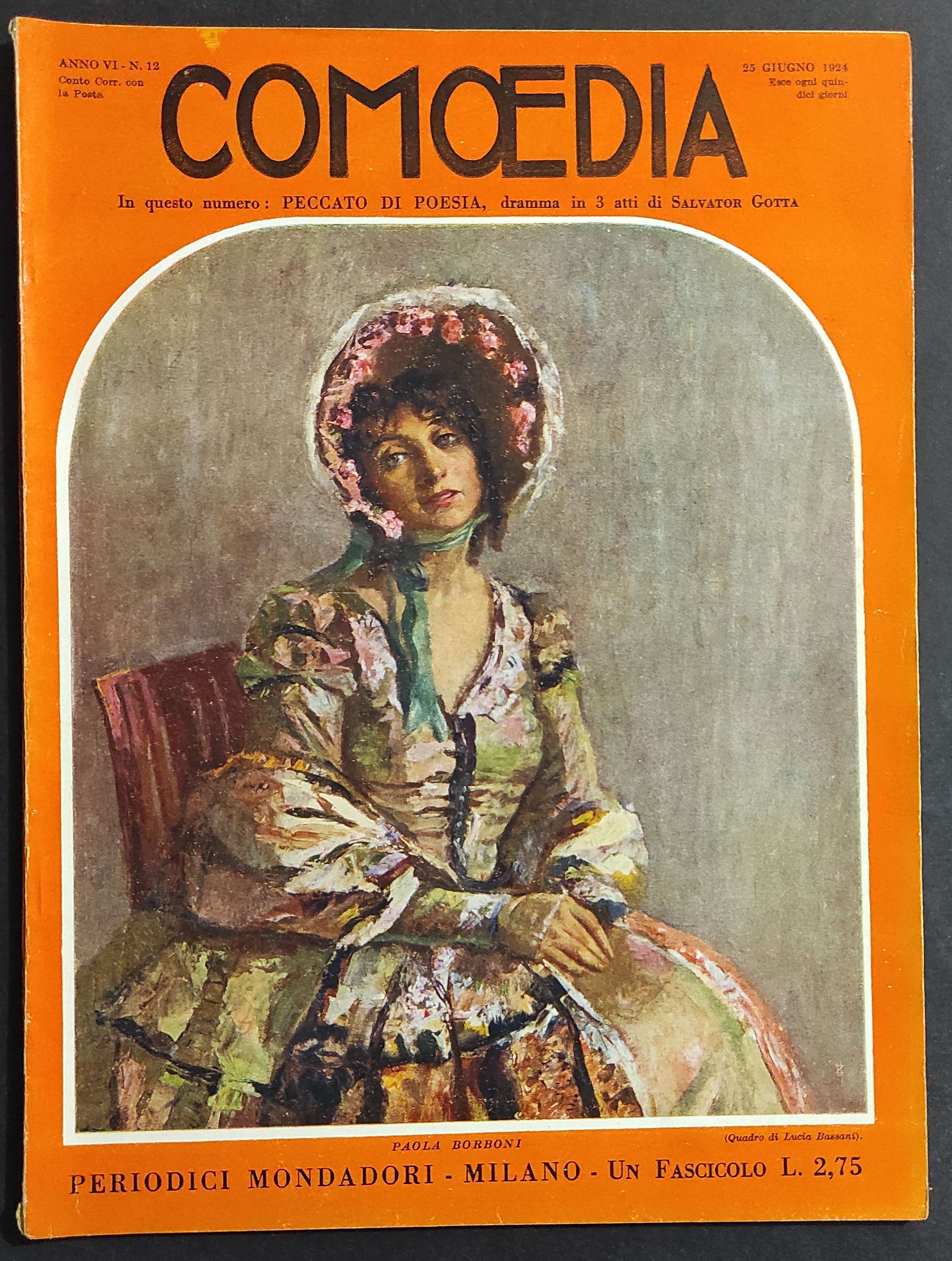 COMOEDIA magazine side cover Issue 12 25 June 1924