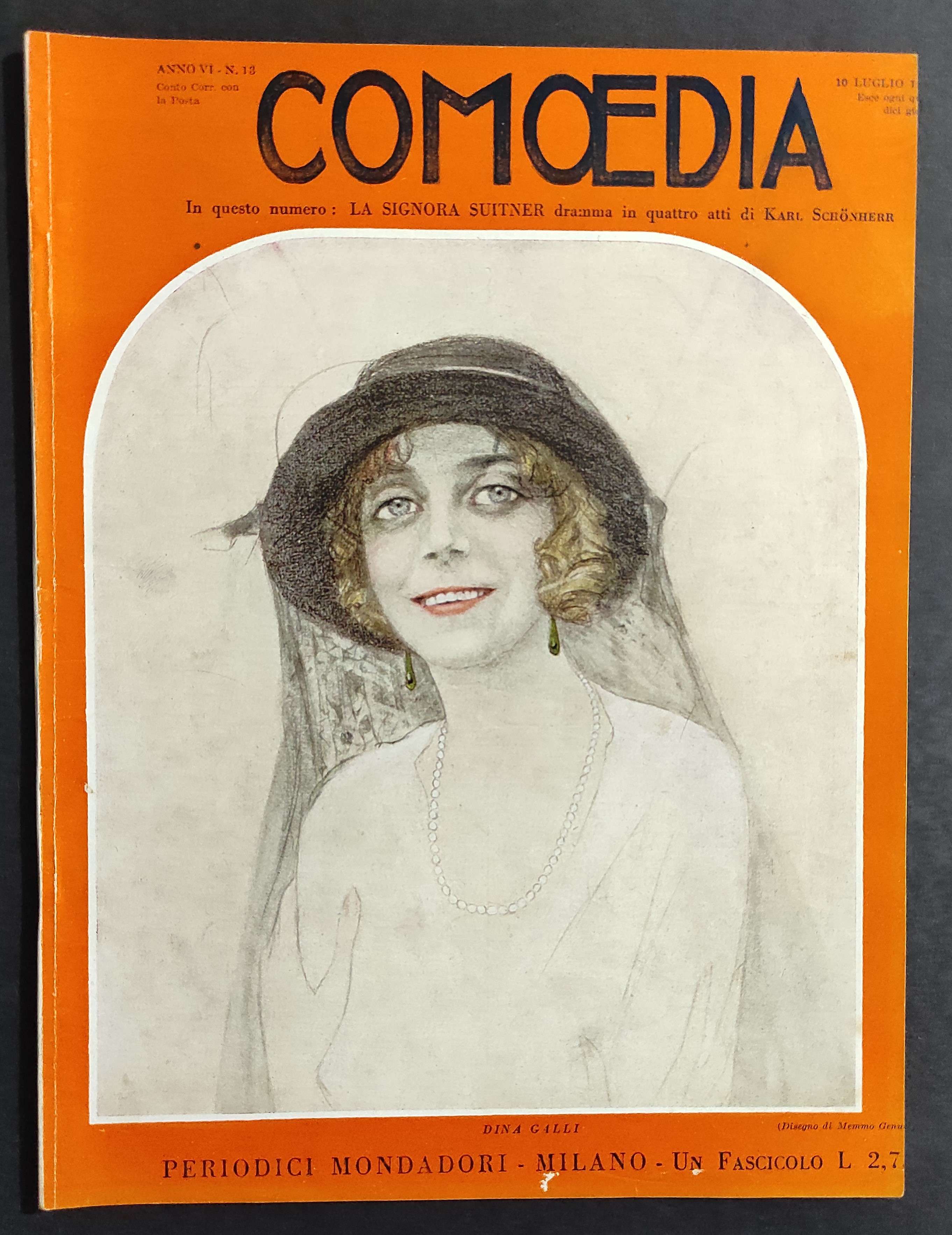COMOEDIA magazine side cover Issue 13 10 July 1924