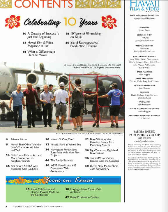 HAWAII FILM AND VIDEO MAGAZINE magazine side cover Issue 2  2012