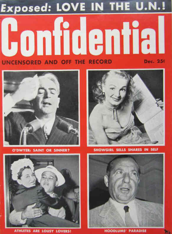 CONFIDENTIAL magazine side cover Issue 1  Vol 1 No  1 December 1952 / Jan-Feb 1953 