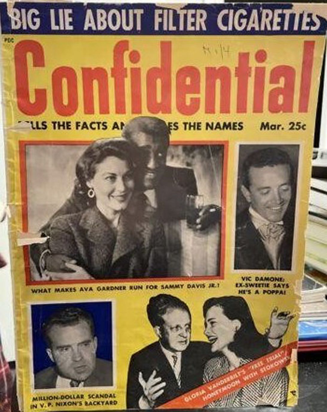 CONFIDENTIAL magazine side cover  Vol 1 # 2 March/April/May 1953