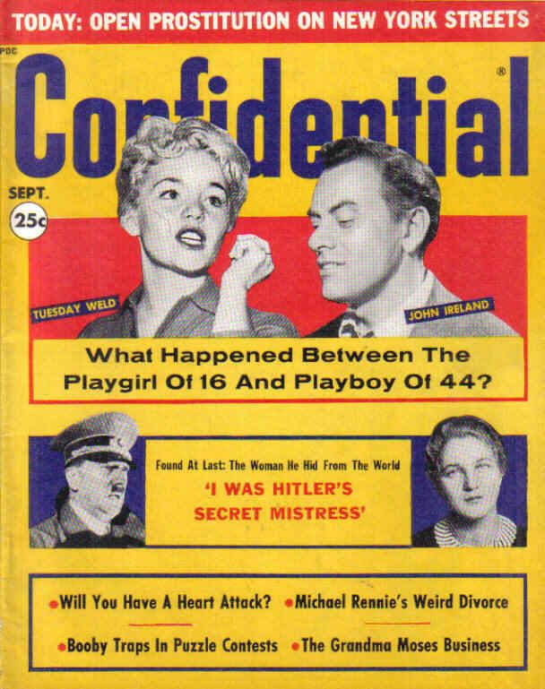 CONFIDENTIAL magazine side cover September 1960
