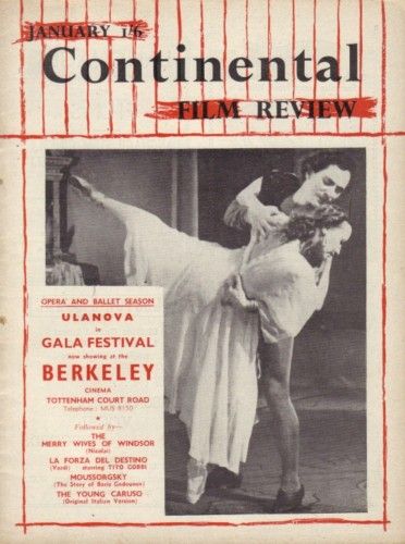 CONTINENTAL FILM REVIEW magazine side cover Issue 3 January 1953