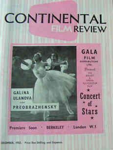 CONTINENTAL FILM REVIEW magazine side cover Issue 14 December 1953