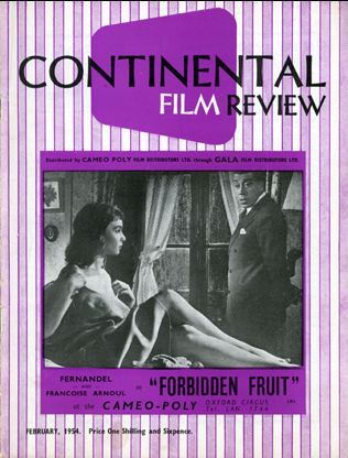 CONTINENTAL FILM REVIEW magazine side cover Issue 16 February 1954