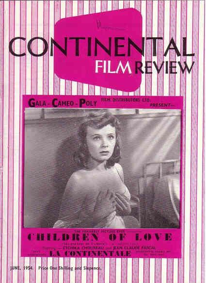 CONTINENTAL FILM REVIEW magazine side cover Issue 20 June 1954