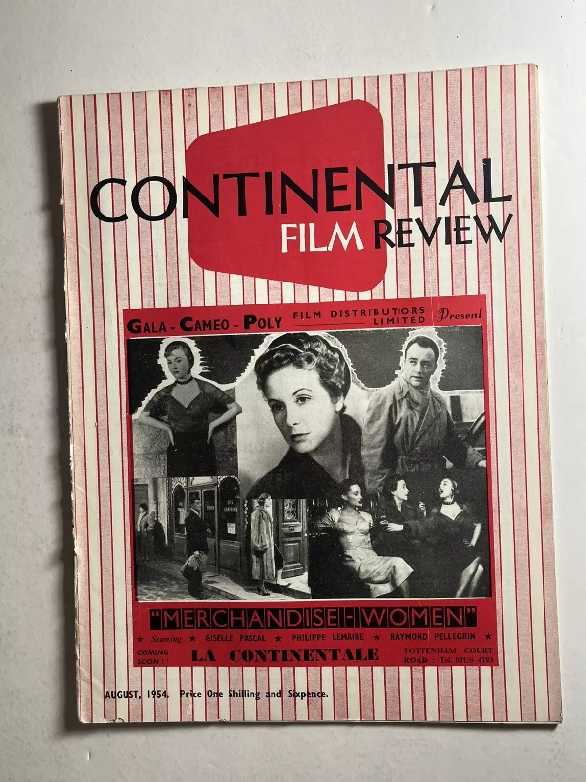 CONTINENTAL FILM REVIEW magazine side cover Issue 22 August 1954