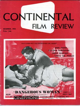 CONTINENTAL FILM REVIEW magazine side cover Issue 26 December 1954