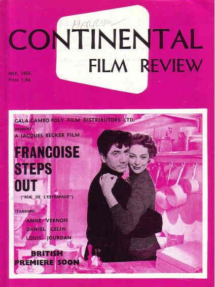 CONTINENTAL FILM REVIEW magazine side cover Issue 31 May 1955
