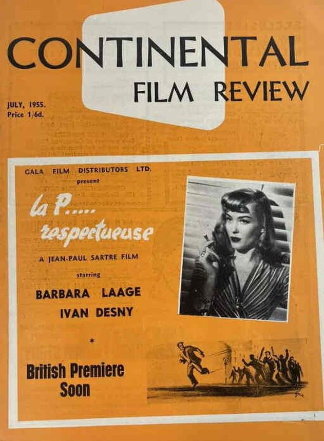 CONTINENTAL FILM REVIEW magazine side cover Issue 33 July 1955