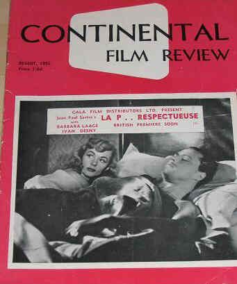 CONTINENTAL FILM REVIEW magazine side cover Issue 34 August 1955
