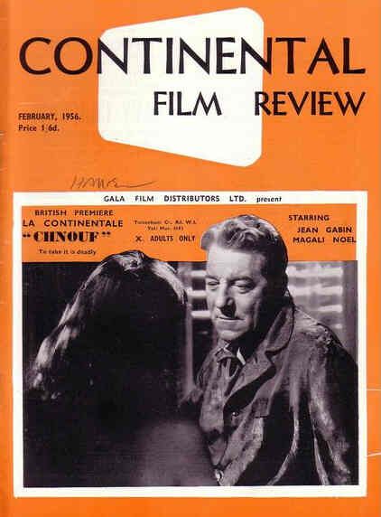 CONTINENTAL FILM REVIEW magazine side cover Issue 40 February 1956