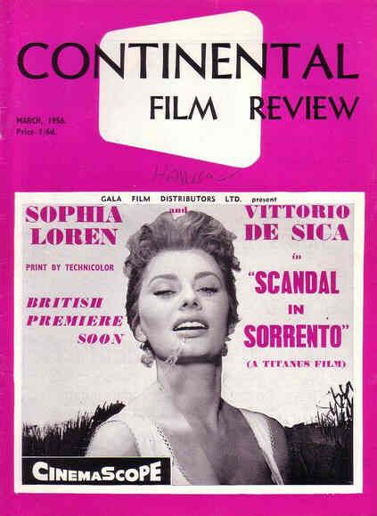 CONTINENTAL FILM REVIEW magazine side cover Issue 41 March 1956