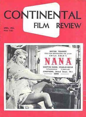 CONTINENTAL FILM REVIEW magazine side cover Issue 42 April 1956