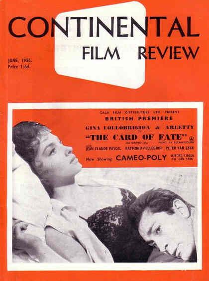 CONTINENTAL FILM REVIEW magazine side cover Issue 44 June 1956