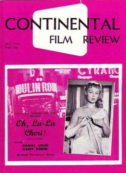 CONTINENTAL FILM REVIEW magazine side cover Issue 45 July 1956