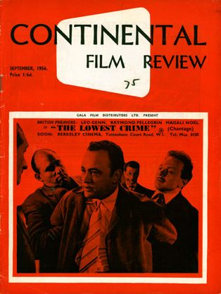 CONTINENTAL FILM REVIEW magazine side cover Issue 47 September 1956