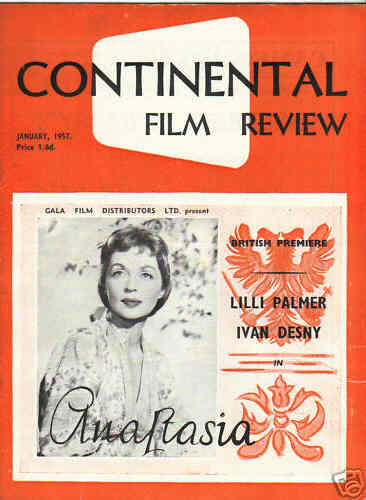 CONTINENTAL FILM REVIEW magazine side cover Issue 51 January 1957