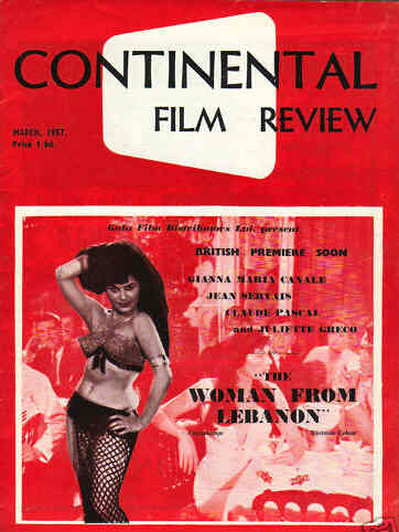 CONTINENTAL FILM REVIEW magazine side cover Issue 53 March 1957
