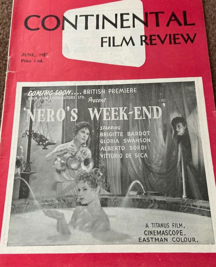 CONTINENTAL FILM REVIEW magazine side cover Issue 56 June 1957