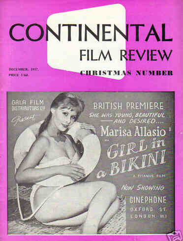 CONTINENTAL FILM REVIEW magazine side cover Issue 62 December 1957