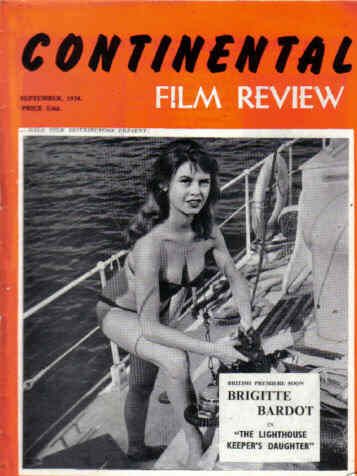 CONTINENTAL FILM REVIEW magazine side cover Issue 71 September 1958