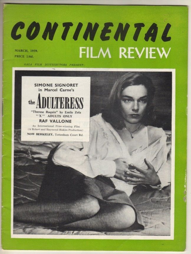 CONTINENTAL FILM REVIEW magazine side cover Issue 77 March 1959