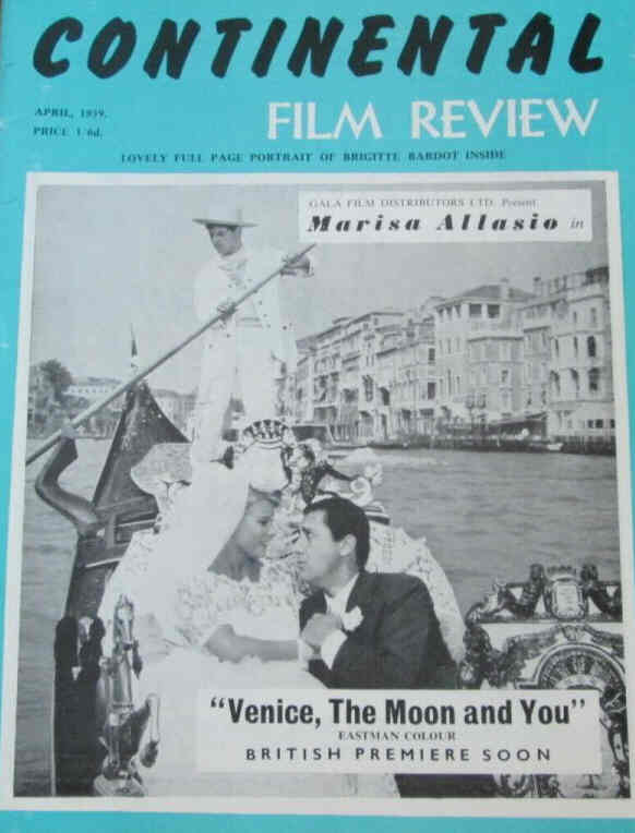 CONTINENTAL FILM REVIEW magazine side cover Issue 78 April 1959