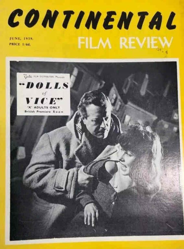 CONTINENTAL FILM REVIEW magazine side cover Issue 80 June 1959