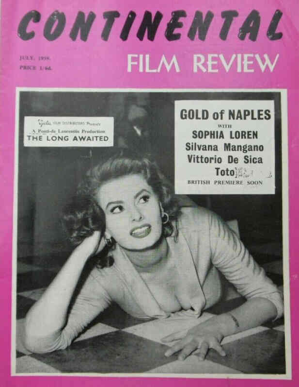 CONTINENTAL FILM REVIEW magazine side cover Issue 81 July 1959