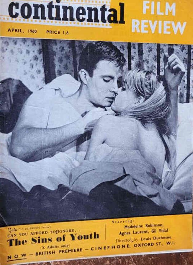 CONTINENTAL FILM REVIEW magazine side cover Issue 90 April 1960
