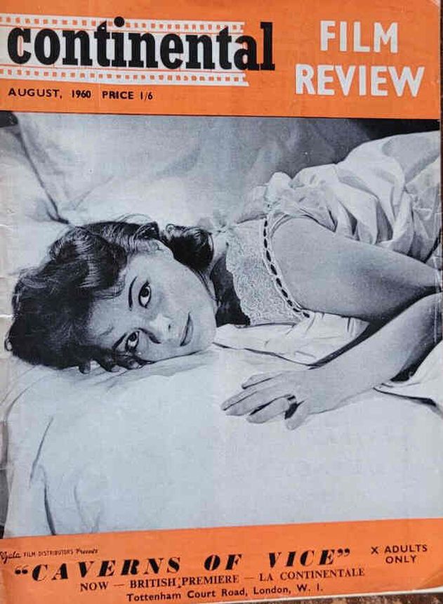 CONTINENTAL FILM REVIEW magazine side cover Issue 94 August 1960