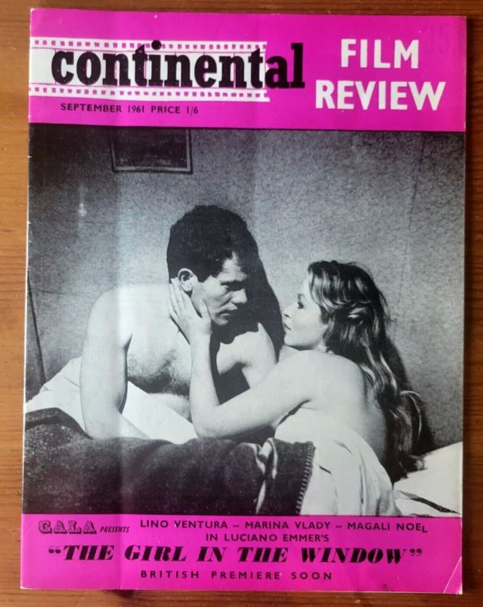 CONTINENTAL FILM REVIEW magazine side cover Issue 107 September 1961